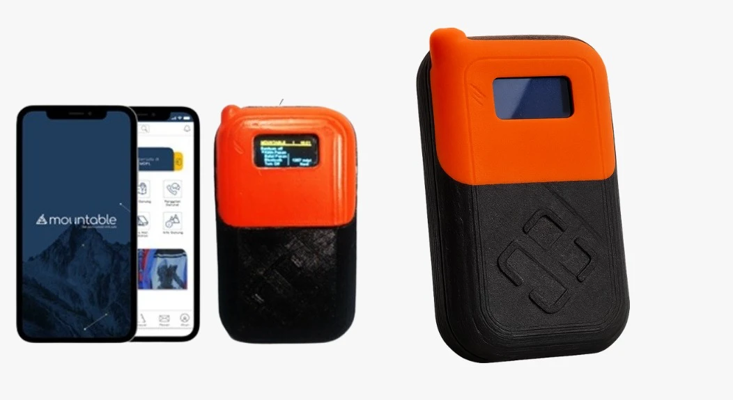 Mountable mobile app and orange-and-black communication devices