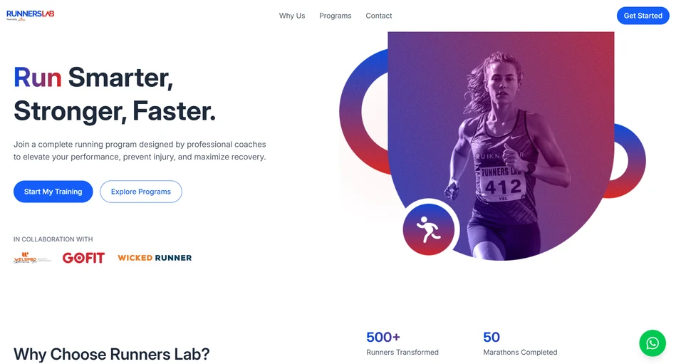 Runnerslab project screenshot from the company deck